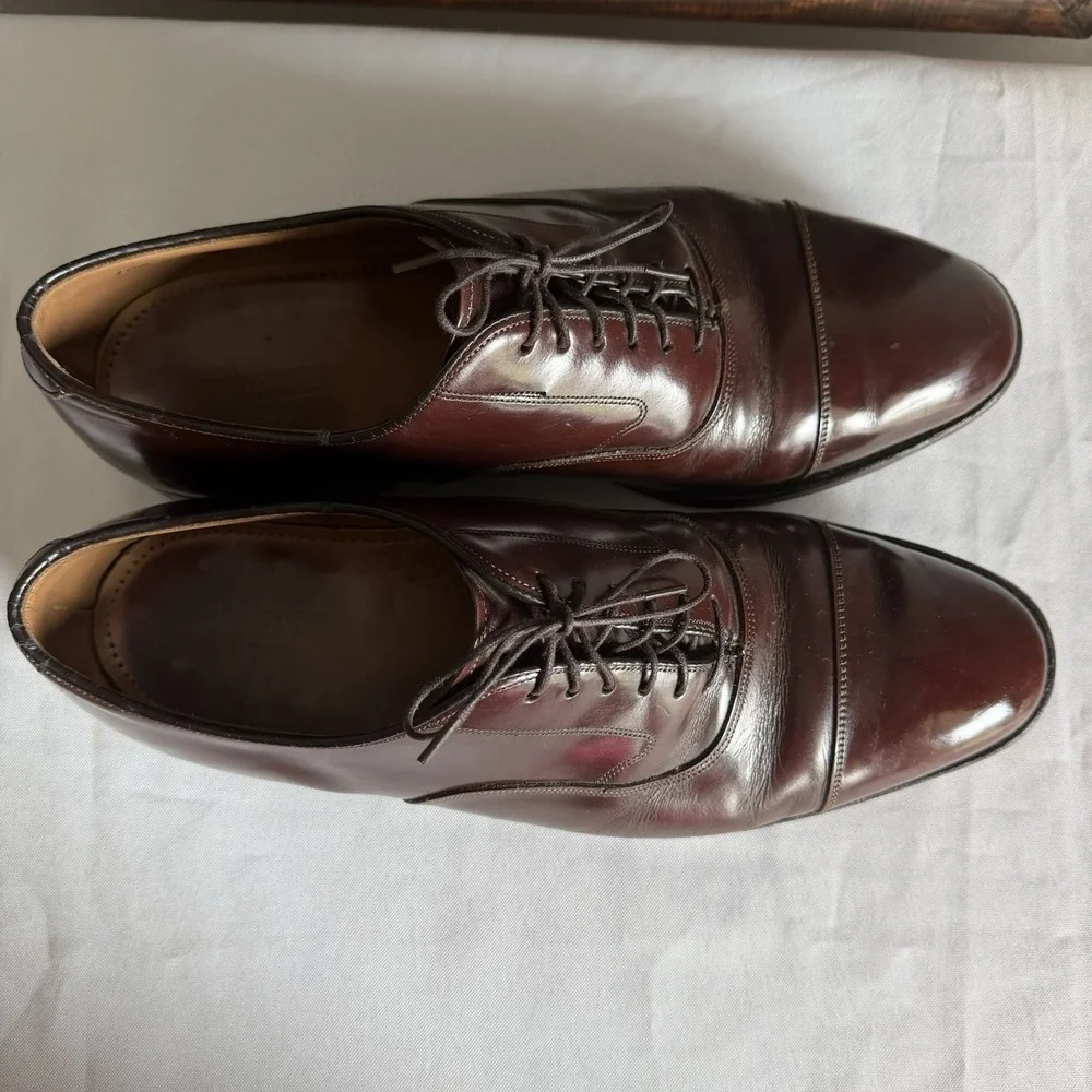 JOHNSTON & MURPHY Optima Cap Toe Oxford Shoes Made in USA‎ Mens 10.5 D/B 43664